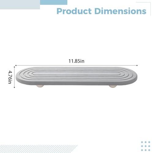 Bandeja de piedra absorbente de agua con base elevada de madera natural 3