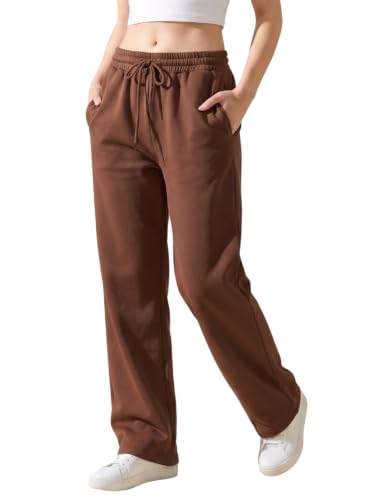 Image of BLINKIN Women's Wide Leg Track Pants | High Waist Cotton Lowers with Side Pockets | Full Length Activewear for Gym, Yoga, Workout & Dance (trk-519)