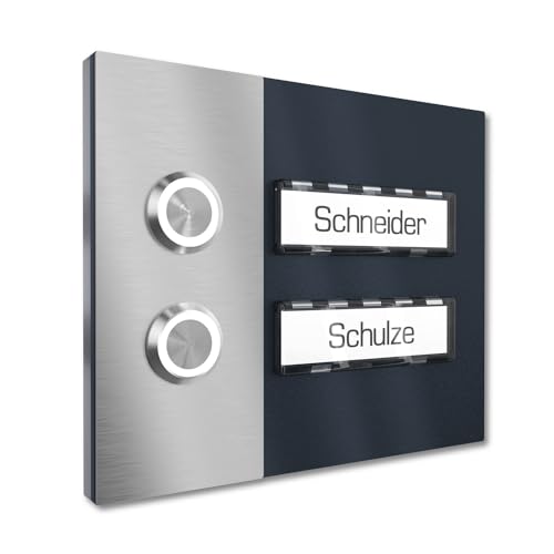 Sonnette multi-famille apparente anthracite RAL 7016, bouton de sonnette éclairage LED au choix