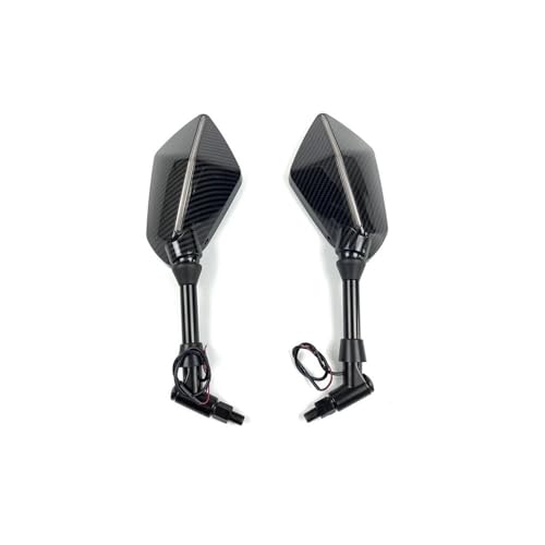 バイクミラー 2個/ペア 8mm 10mm オートバイスクーター用 Eバイク用 バックミラー 電動バイク用 バックサイド凸面(Carbon-10mm)