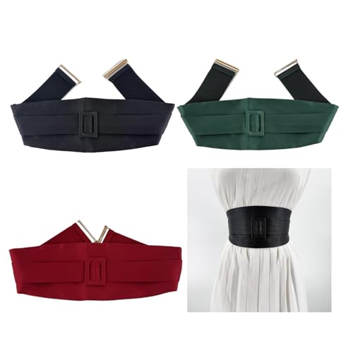 Decorative Corset Waist Belt For Sweaters Adjustable Wide Elastic Belt Double Layer Fashion Accessory For Dresses Wi2