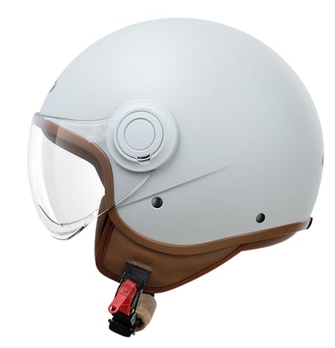 YEMA Helmet Jethelm DW-631 Moped Scooter ECE 3/4 Halbhelm für Herren Damen (Grau, M)