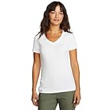 Eddie Bauer Women's Favorite Short-Sleeve V-Neck T-Shirt, White, Medium