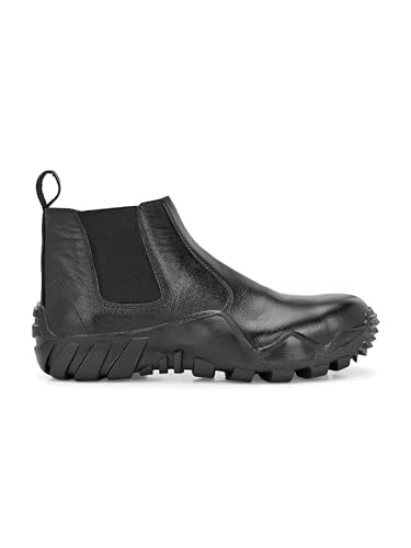 Image of Eego Italy Solid Genuine Leather Anti Skid Chelsea Boots with 3m reflectors