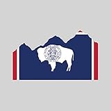 Wyoming State Flag Rocky Mountains Sticker Vinyl Decal Sticker Mountain mt Made in USA