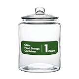 Restaurantware Glass Storage Containers - 1 Count 6 Liter Airtight Kitchen Canisters - Pantry Jars With Lids For Food - Clear Crystal Glass