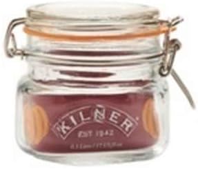 4 x Kilner Clip Top Glass Storage Jar - Square 0.5 Litre