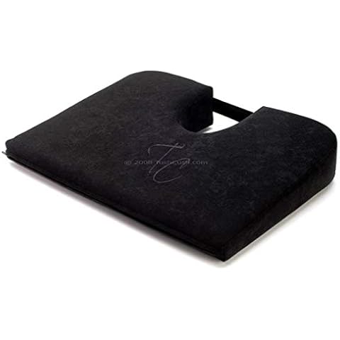 Tush Cush Home Office Orthopedic Large Computer Ergonomic Seat Cushion Original - Firm Black Fabric Cover