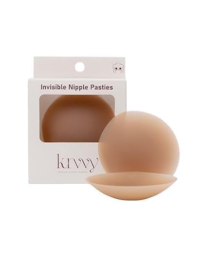 Image of Krvvy Invisible Nipple Pasties | Silicone Nipple Covers | Reusable upto 50 Times | Skin-Friendly Self Adhesive Pasties for Women | Nipple Pasties - 2 Pcs