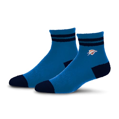 For Bare Feet NBA OKLAHOMA CITY THUNDER Cozy Two Stripe Quarter Sock Team Color OSFM