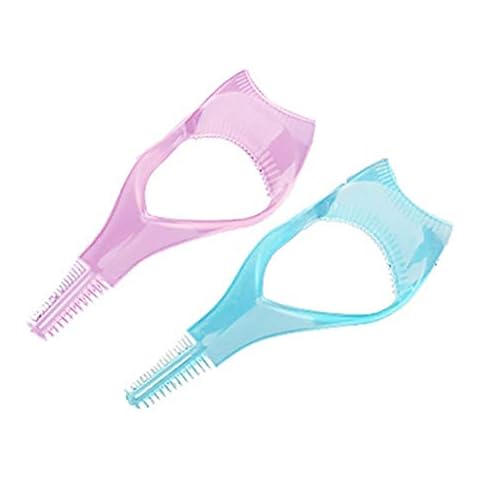 Fliyeong 3 in 1 Mascara Shield Guard Eyelash Brush Curler Guide Applicator Comb Makeup Tool Random Colour Cost-Effective and Durable Cover
