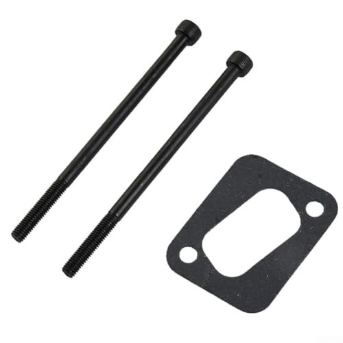 Kettensägen-Ersatz-Auspuffschrauben und Dichtungssatz, kompatibel mit 340 345 350 351 346 353 Modellen, Metallmaterial, 1 Dichtung plus 2 Schrauben