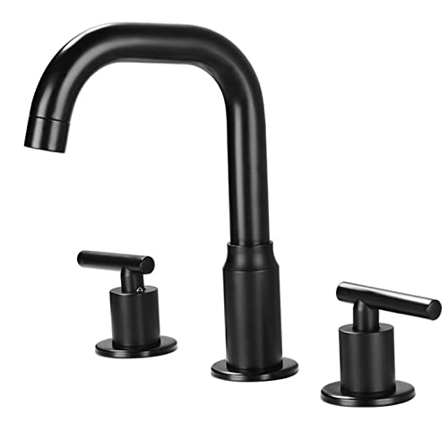 Robinet de lavabo pivotant en laiton massif noir pour salle de bains raffinée