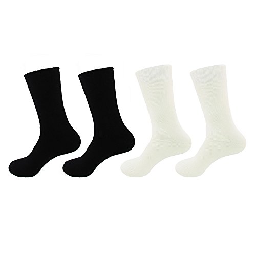 BambooMN Men's Extra Thick Superior Wicking Bamboo Fiber Socks - 4 Pair Value Pack