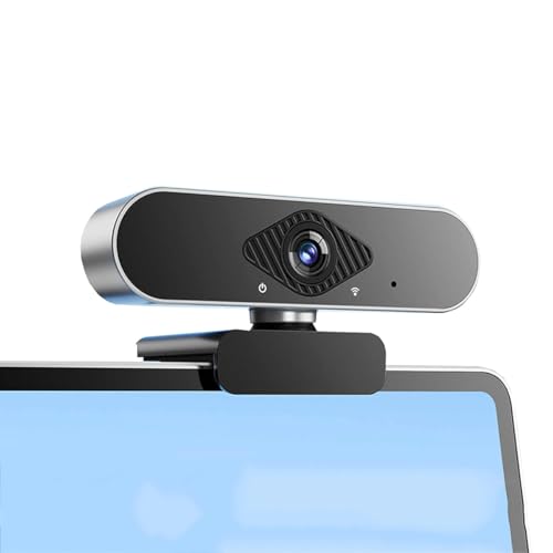 GIZNXBA Webcam PC, Lente Gran Angular De 125°, Enfoque Automático, Micrófono con Cancelación De Ruido, Webcam USB para Ordenador Plug & Play para Streaming, Videollamadas(1080P)