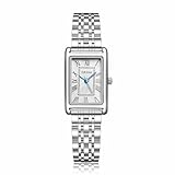 ORSGA Lucid - Relojes rectangulares analógicos de cuarzo para mujer, impermeables, a la moda, para niñas, relojes de pulsera, clásicos, retro, regalos elegantes para mujer, plata, Retro