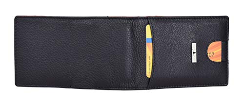 URBAN FOREST Eddy Black/Green Money Clip Leather Wallet for Men