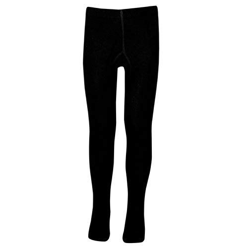 Girls Combed Cotton Tights Color : BLACK, SIZE : 6 TO 8 YEARS