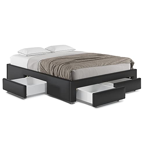 Best White Full Size Platform Bed With Storage