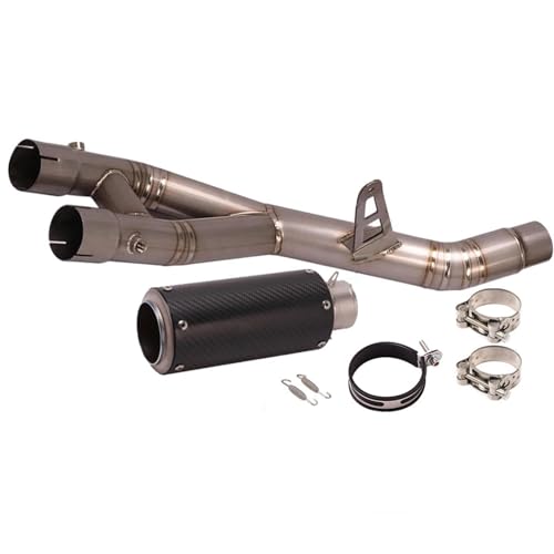 チタン合金スリップオンオートバイエスケープ排気改造ミドルリンクパイプカーボンファイバーマフラーに適合するR1 YZF R1 2015-2020用