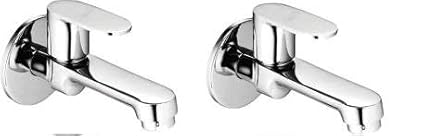Alturas Opal Brass Long Body Bib Cock Tap with Wall Flange- Set of 2