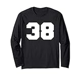 number 38 sports jersey player #38 fan front print varsity maglia a manica