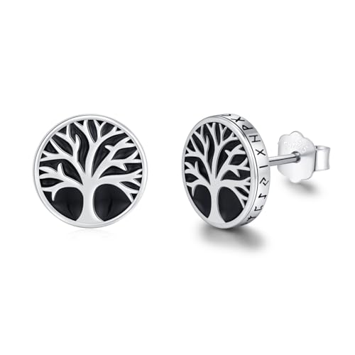 Boucles d'oreilles arbre de vie hypoallergéniques pour oreilles sensibles