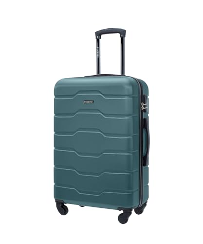 PUCCINI Koffer Alicante Hartschalenkoffer Handgepäck Trolley Leicht Reisekoffer mit 4 Rollen M-L-XL (Grün, M)