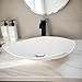 MEKKHALA Rectangular White Vessel Sink with Pop-up Drain - 22
