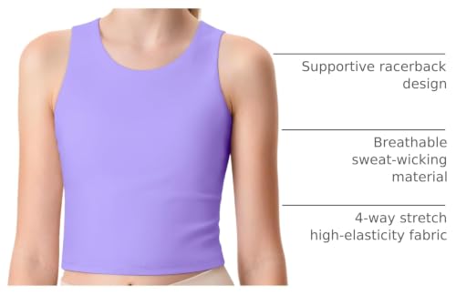 Image of JOCMIC Girls Tank Tops Athletic Tanks with Bra Racerback Sports Top