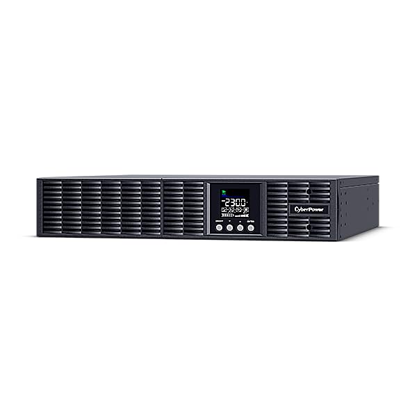 CyberPower OLS3000ERT2UA-B Onduleur en Ligne à Double Conversion 3000 VA/2700 W, 2U Rack/Tour, Noir, entrée 190-300Vac, Active PFC, Compatible générateur, ECO Mode >95%, LCD Couleur, USB HID, IEC C20