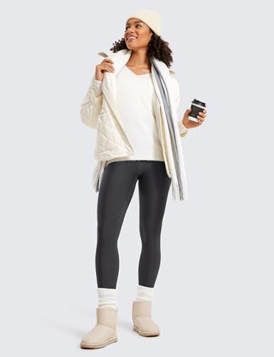 Image of CRZ YOGA Fleece Thermal Leggings Pockets 28'' | Casual, Full Length, Winter, Warm, for Women