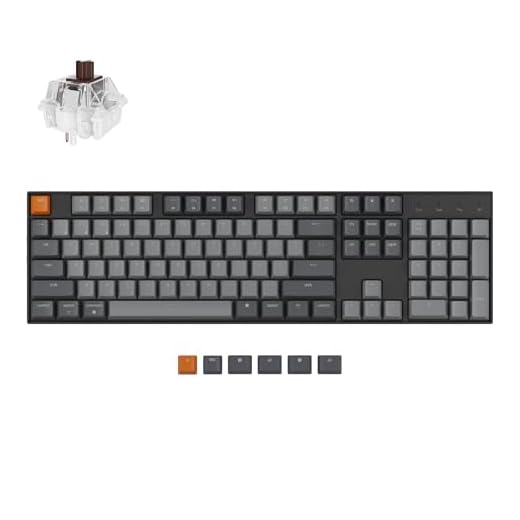 Keychron K10 Full Size 104 Keys Bluetooth Wireless Mechanical Gaming Keyboard for Mac Windows with Gateron G Pro Brown Switch, Multitasking/White LED Backlight/USB C Wired Computer Keyboard