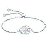 AINUOSHI Opal Pulseras Mujer Plata De Ley Pulseras Ajustable Joyería Para Mujer Cumpleaños Navidad Día De La Madre