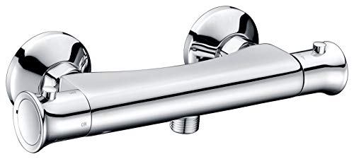 VeeBath BARV300 Locus Modern Thermostatic Chrome Round Bar Mixer Shower Valve Outlet Tap