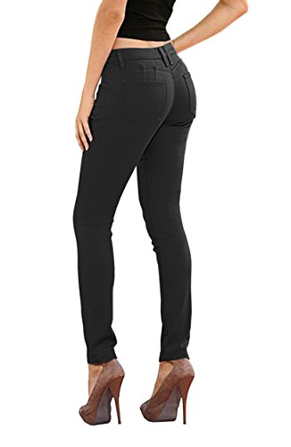 Lexi Women's Super Comfy Stretch Denim Skinny Jeans XPS37375SK Black 6