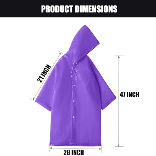 Image of EVA Raincoat Transparent Reusable Water Resistant Rainsuit with Hood for Women Men 1Pc