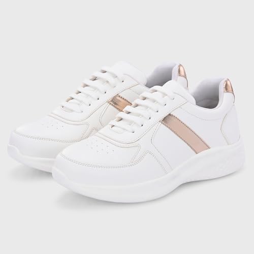 Image of Centrino Womens Casual Shoes | Colorblock Sneakers with Ultra Soft Cushion Lace-Up Shoes All-Day Comfort | Trendy & Lightweight Design | Low Top Flat Sole (7617)