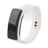LED Digitale Uhr Elektronische Armbanduhr mit 12-stündiger Wählscheibe-Bildschirm-Silikon-Gurt für Sportabend Casual Wear (White)