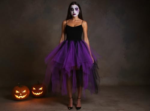 Tulle Skirts for Women High Low 50s Vintage Colorful Tutu Petticoat Ballet Bubble Dance Skirt for Cosplay Party4