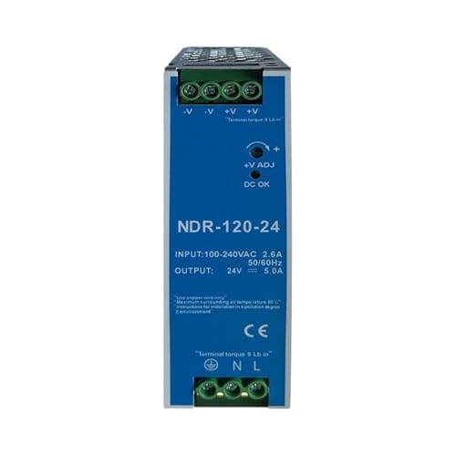 Fuente de alimentación 120W NDR-120W-24V con rango de entrada seleccionable CA/CC