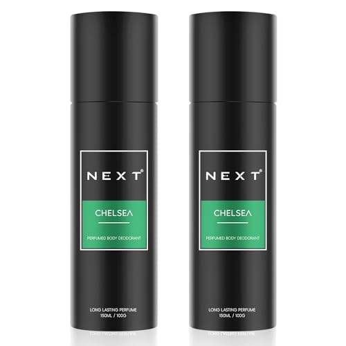 Image of Next Care Chelsea Perfumed Body Spray for Men & Women | Long Lasting Deodorant Spray | Smokey Vanilla & Oudh Fragrance | Fresh Daily Deodorant | 150ml Each (Pack of 2) - Chelsea
