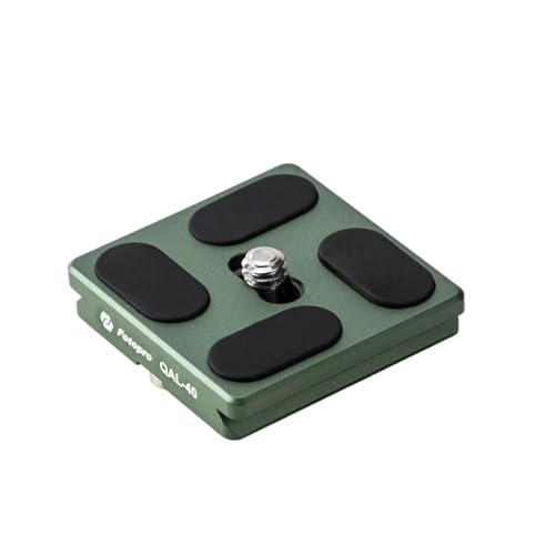 Fotopro 40mm ユニバーサル Arca-Swiss クイックリリースプレート イージータイト プロフェッショナルボールヘッド三脚用 クイックリムーバブルプレート デジタル一眼レフカメラ&ヘビーレンズ用 滑り止めQRプレート QAL-40 (グリーン)