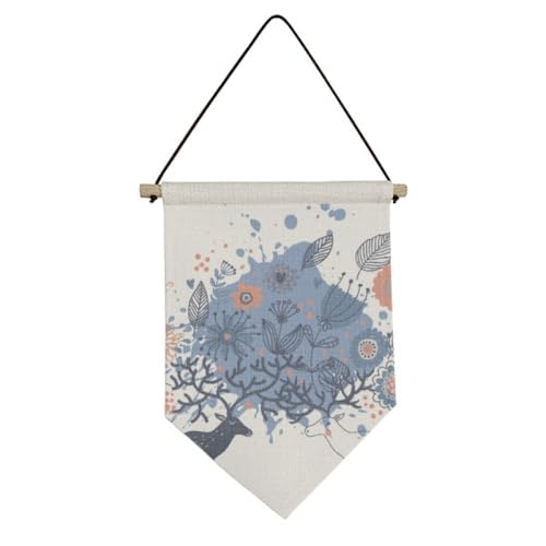 Drapeau en toile élan pour habiller un mur vide sans percer
