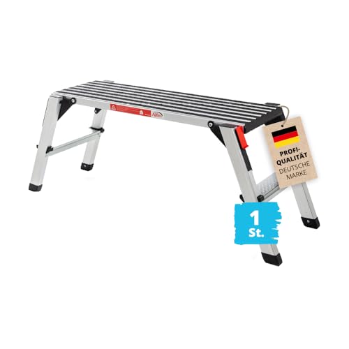 Alfa Aluminium-Sicherheits-Laufbühne Profi-Qualität mit großer Rutschfester Lauffläche bis 150 kg zusammenklappbare Arbeitsbühne