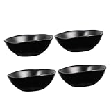 POPETPOP Ensemble de 4 Bols à Trempette en Céramique Noire, Plats à Sauce Compacts, Surface Lisse Polie, pour Maison et Restaurant, Vaisselle D’accompagnement Pratique
