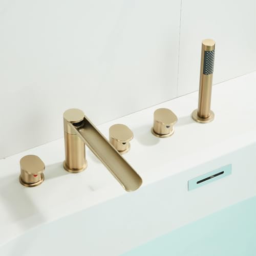 Robinetterie de bain 5 trous mitigeur cascade blanc CMBSSTFC