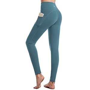 Cambivo Damesleggings, yogabroek, hardloopbroek, lange pijpen, met telefoonzakje, hoge taille, ondoorzichtig voor sport, fitness, yoga, training en dagelijks gebruik