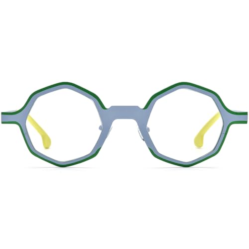 Image of FONEX Colorful Pure Titanium Glasses Frame Women Retro Round Eyeglasses