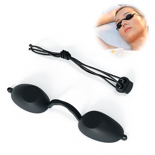 Wcawnlt Lunettes Bronzage Masque Oculaire Silicone Protection UV 12,5x2,8x1,5cm Noir, Confortable et Universel pour Cabine de Bronzage